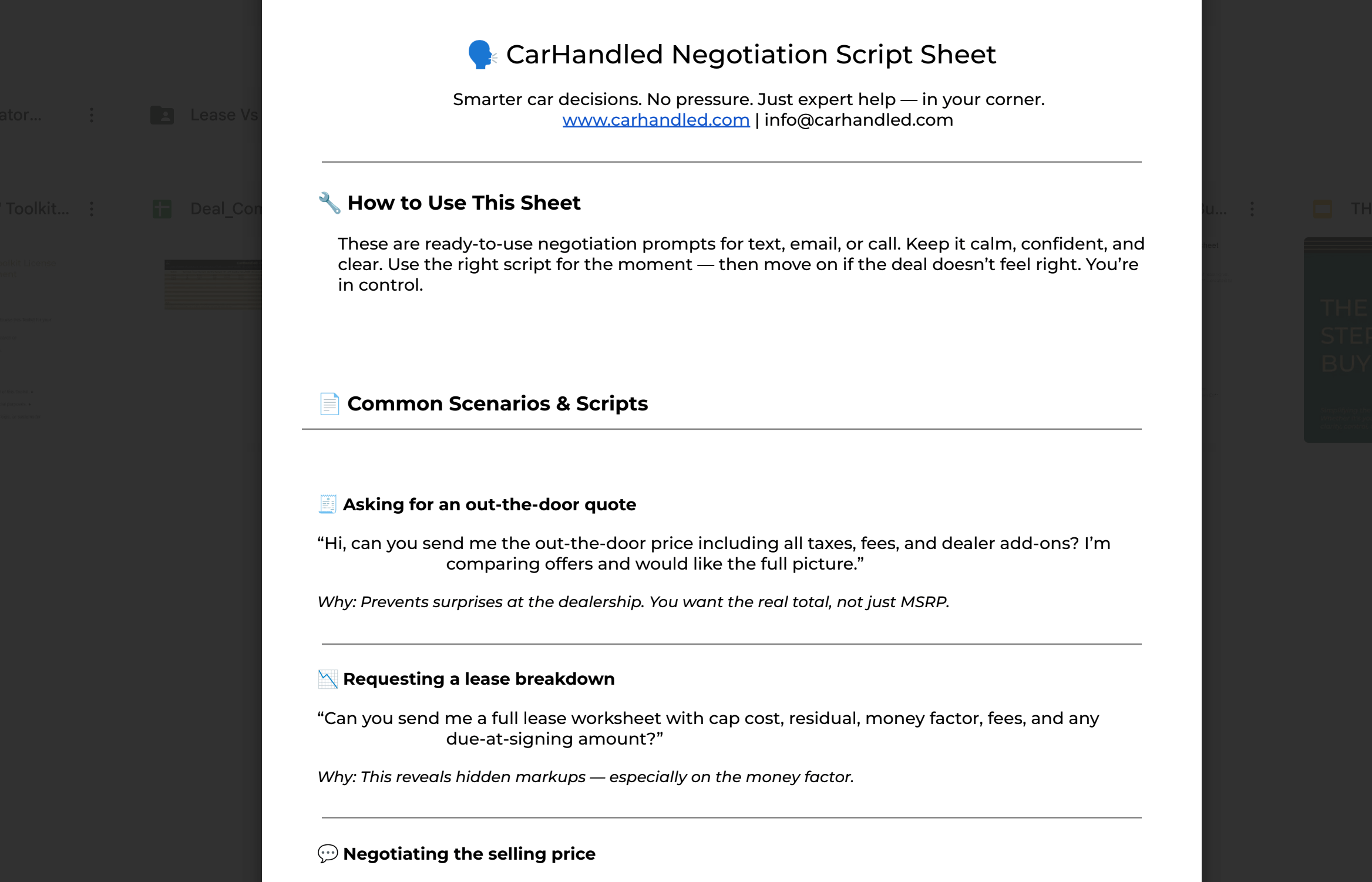 Negotiation Scripts